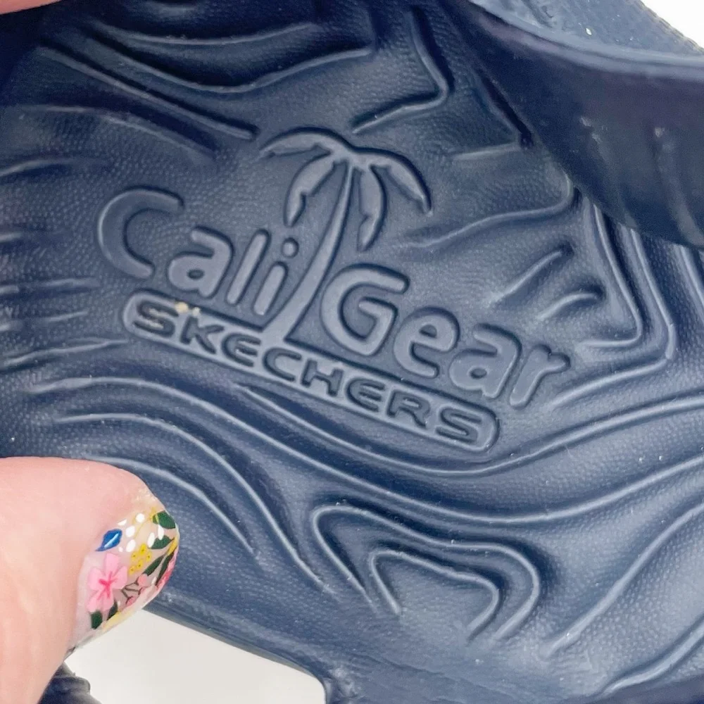 Skecher's Cali Gear Go Walk Smart Aloha Sandals Navy Blue Women's Size 10